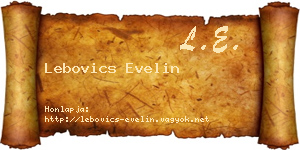 Lebovics Evelin névjegykártya